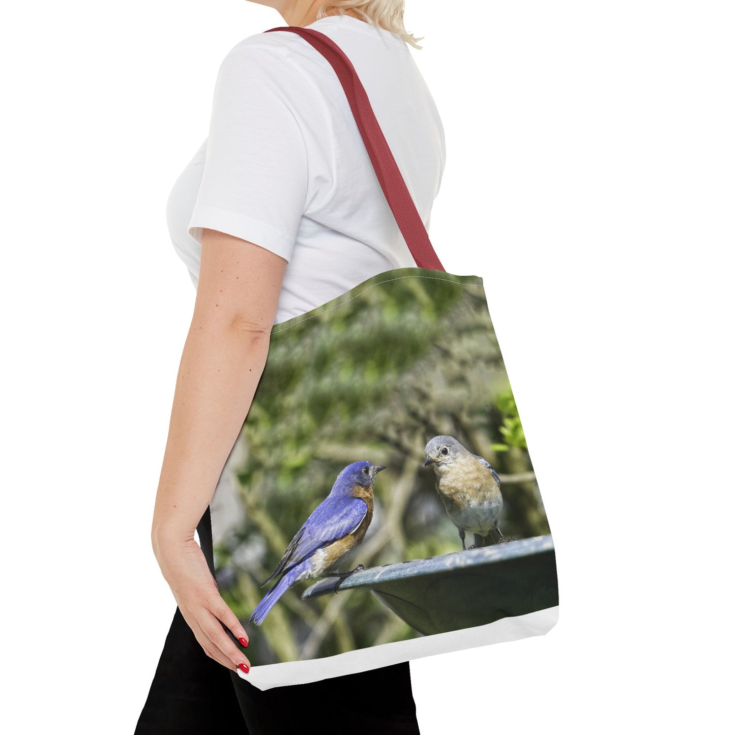 Bluebirds Tote Bag - Nature-Inspired Eco-Friendly Shopping Bag