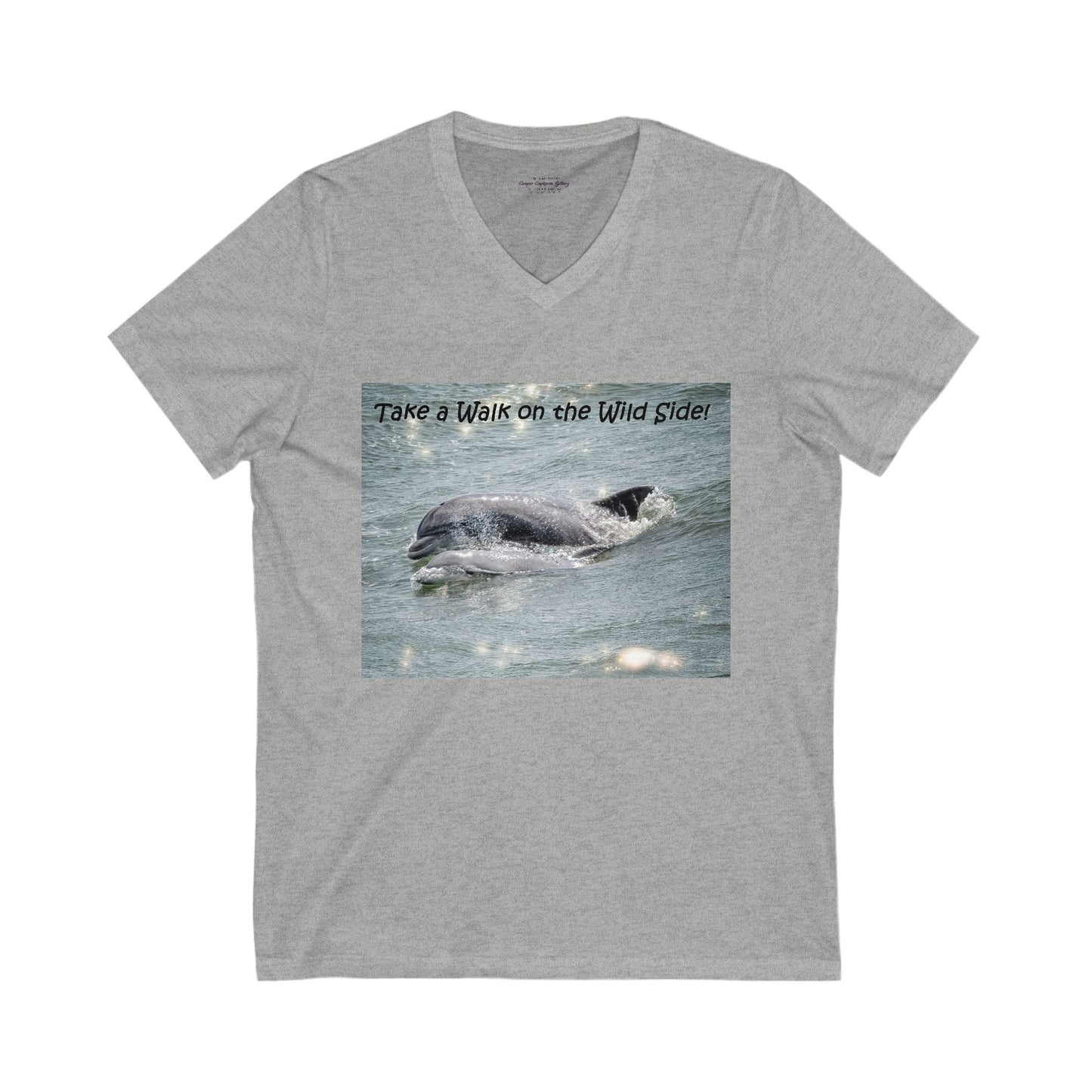 Playful dolphin and baby in the ocean - V-Neck Tee-shirt