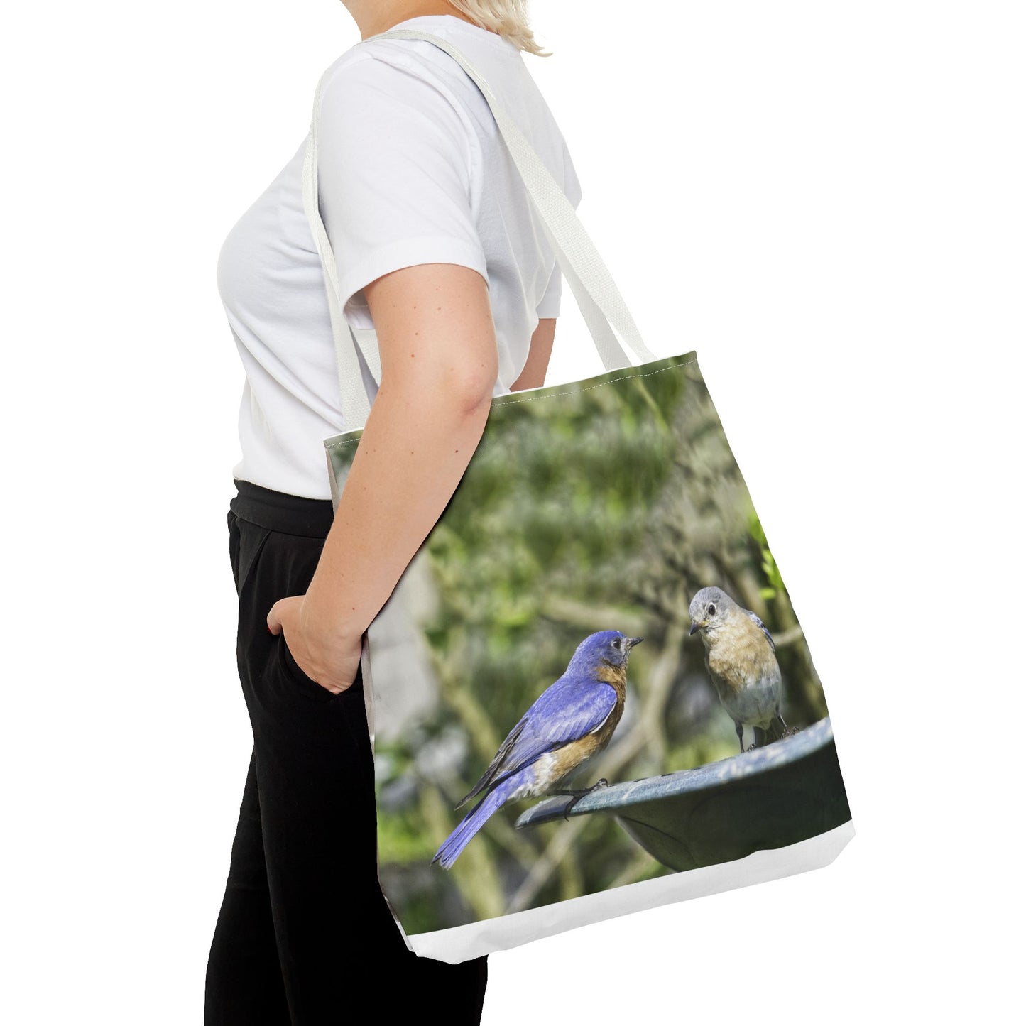 Bluebirds Tote Bag - Nature-Inspired Eco-Friendly Shopping Bag