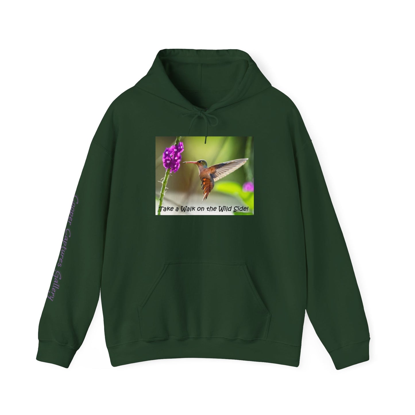 Costa Rican Rufous-tailed Hummingbird in flight - Heavy Blend™ Hooded Sweatshirt