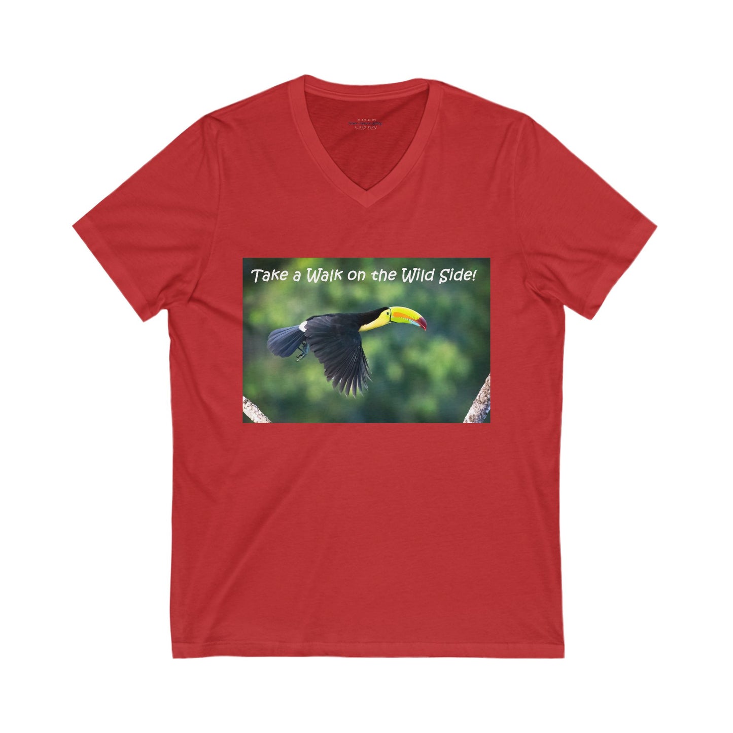 Costa Rican Keel-billed Toucan flying - V-Neck Tee-Shirt