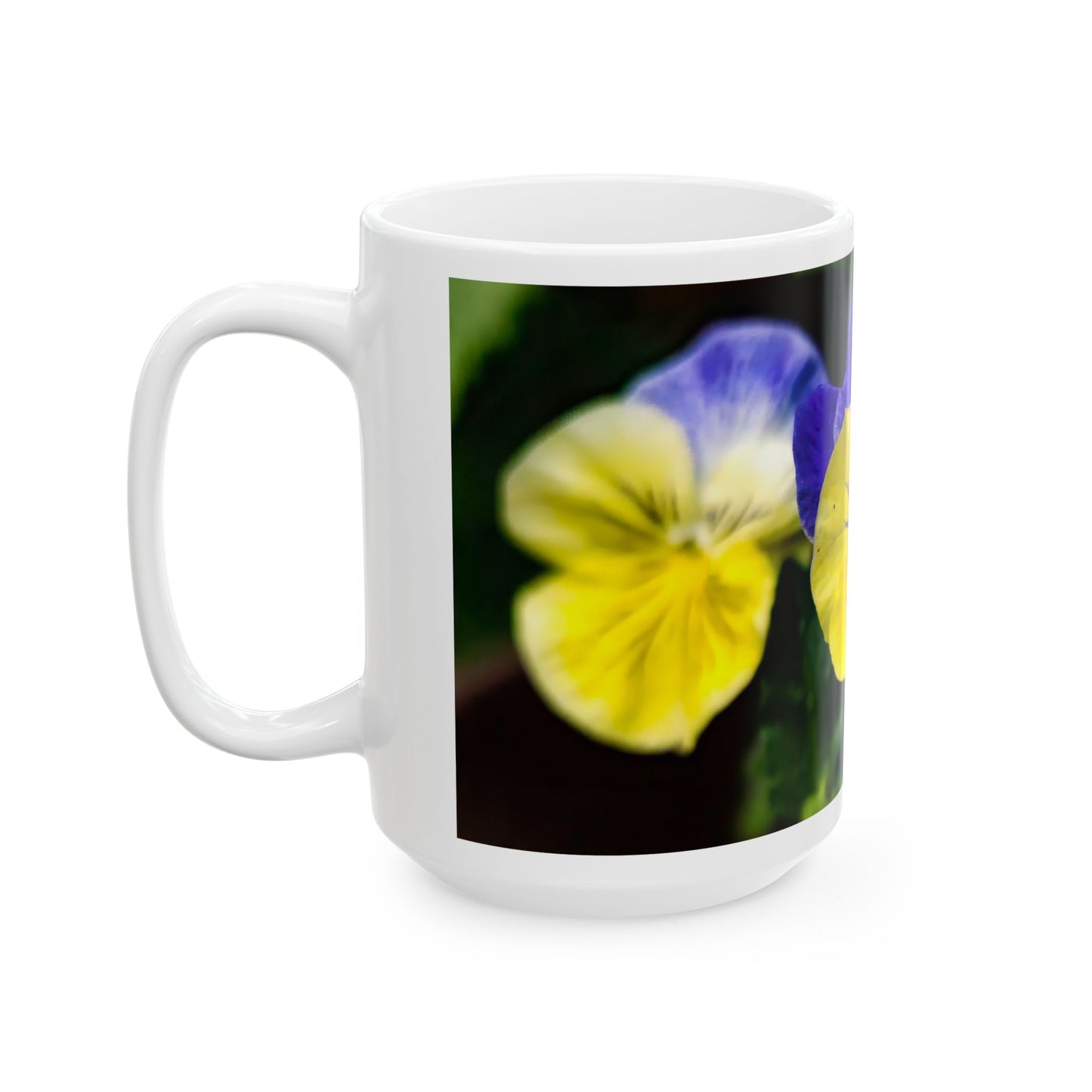 Pansies - White interior mug