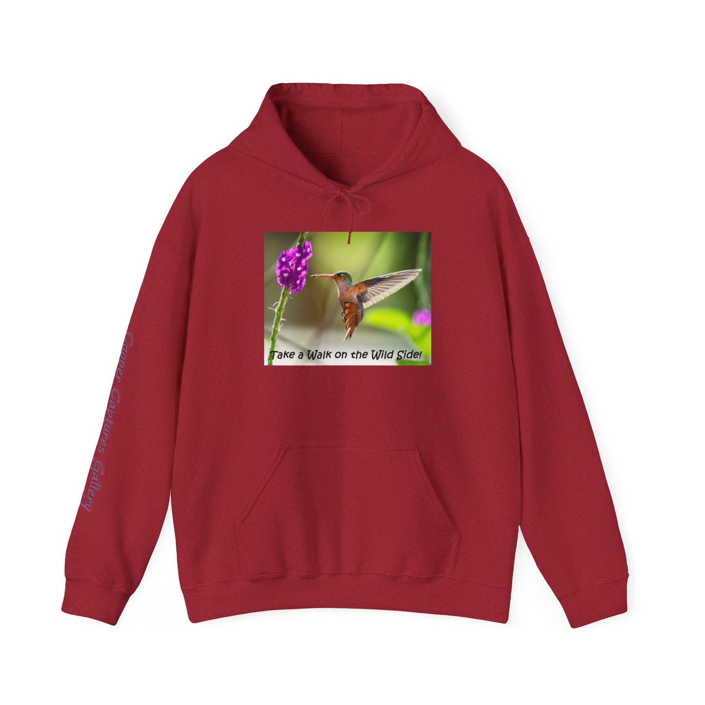 Costa Rican Rufous-tailed Hummingbird in flight - Heavy Blend™ Hooded Sweatshirt