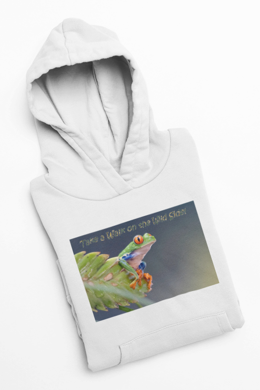 Costa Rican Red-Eyed Tree Frog in a leaf - Heavy Blend™ Hooded Sweatshirt