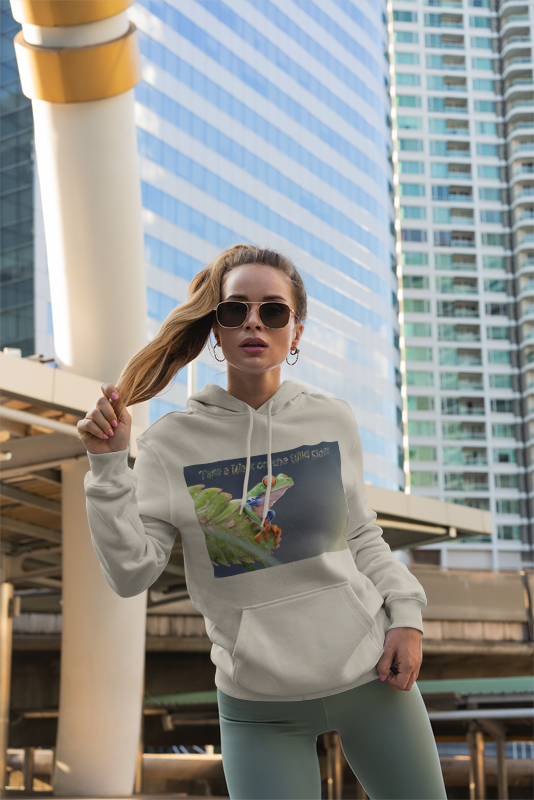 Costa Rican Red-Eyed Tree Frog in a leaf - Heavy Blend™ Hooded Sweatshirt