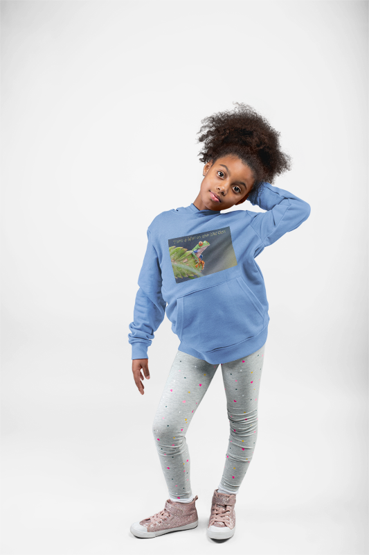 Costa Rican Red-Eyed Tree Frog in a leaf - Heavy Blend™ Hooded Sweatshirt