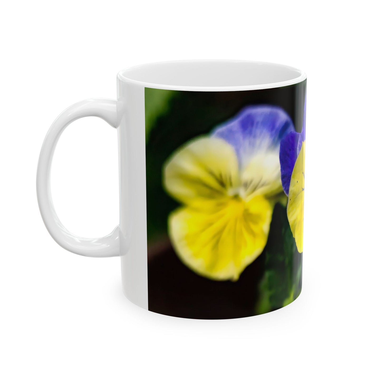 Pansies - White interior mug