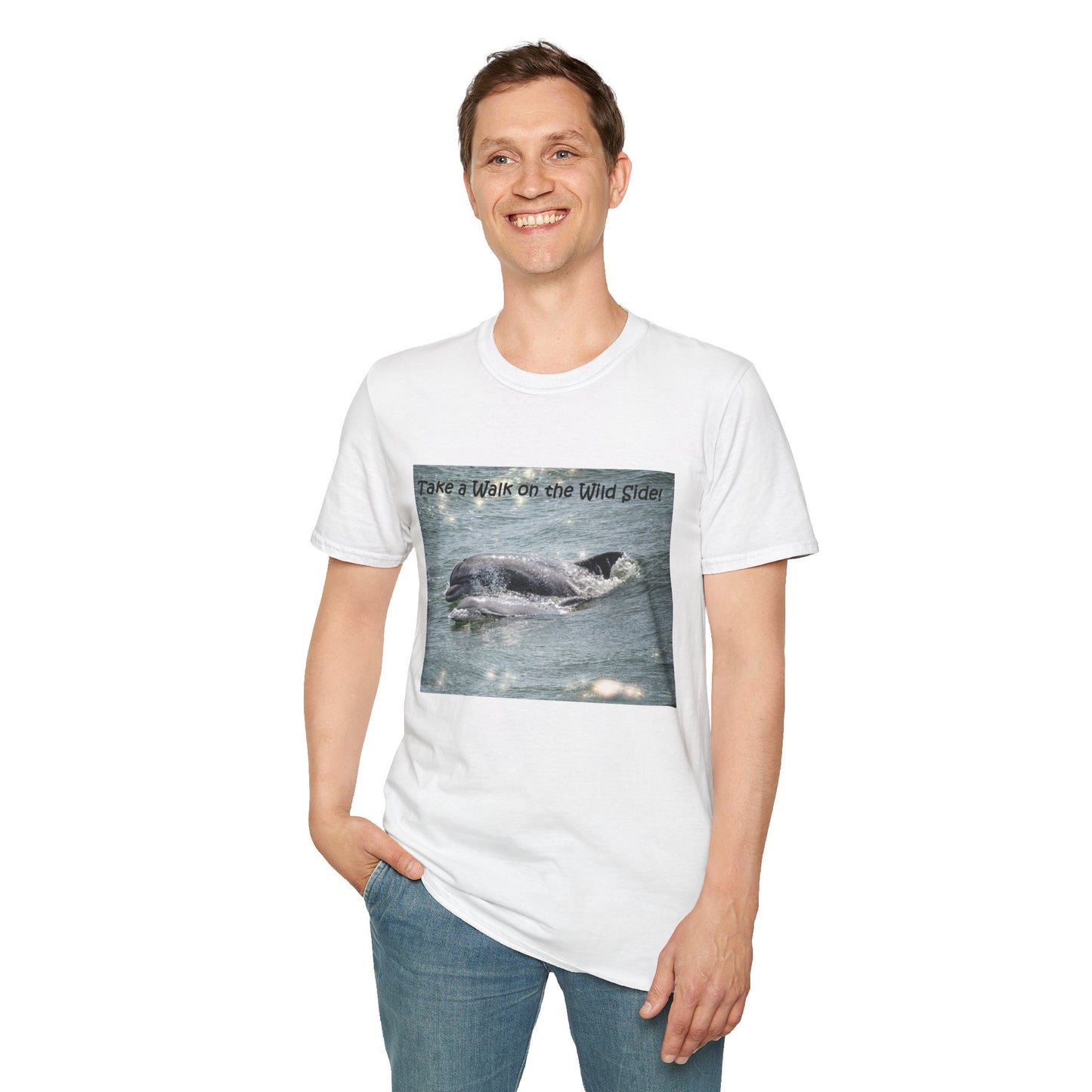 Playful dolphin and baby in the ocean - T-shirt