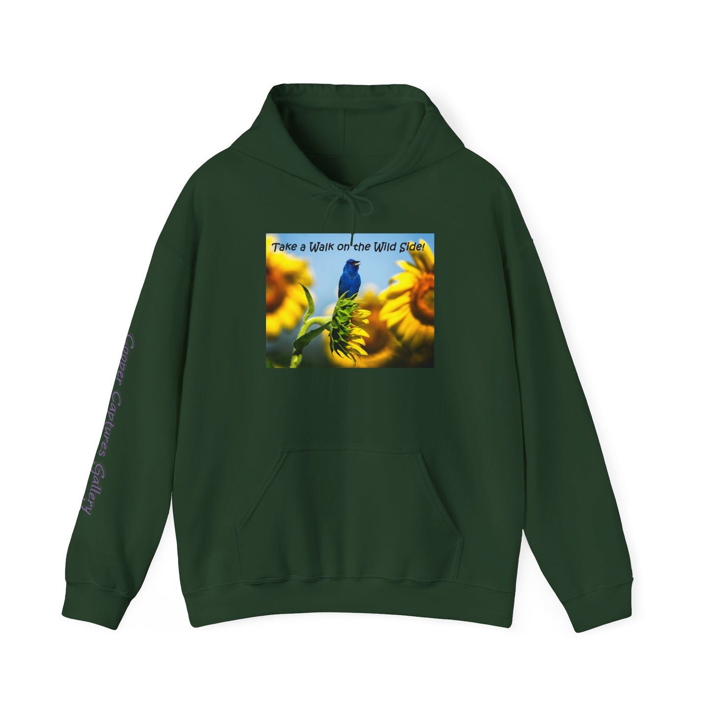 Indigo Bunting on sunflowers - Heavy Blend™ Hooded Sweatshirt
