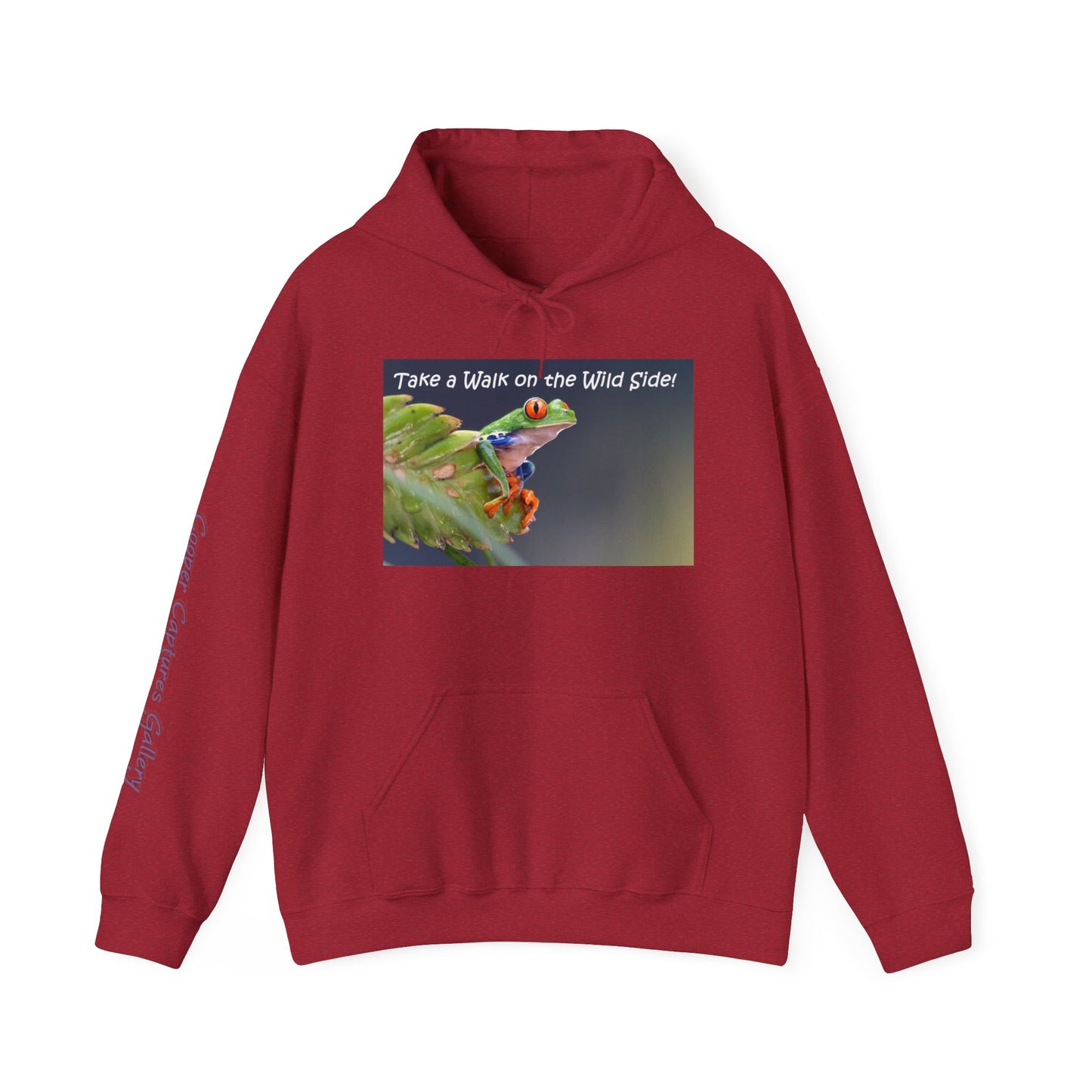 Costa Rican Red-Eyed Tree Frog in a leaf - Heavy Blend™ Hooded Sweatshirt