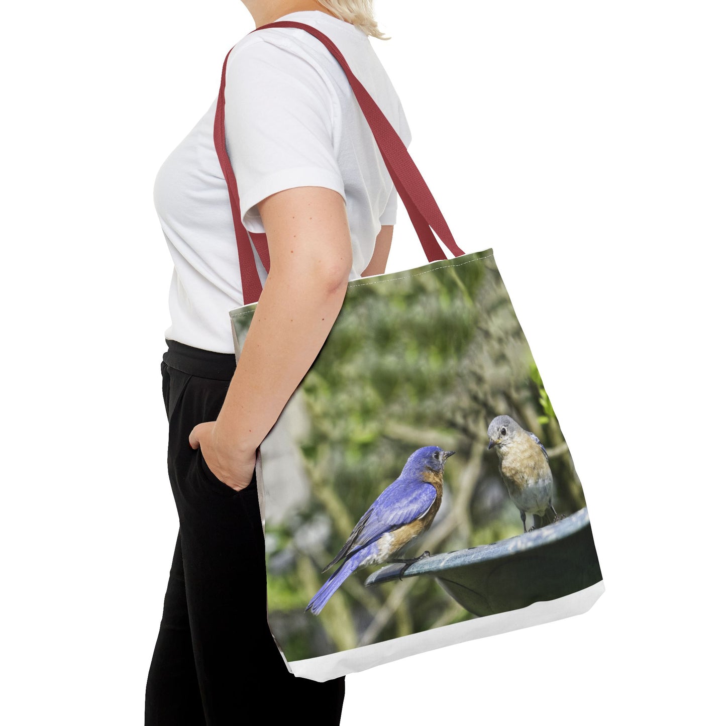 Bluebirds Tote Bag - Nature-Inspired Eco-Friendly Shopping Bag