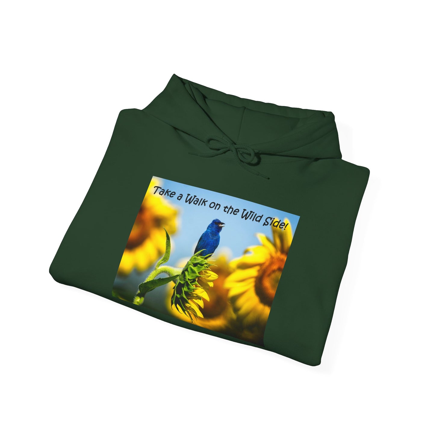 Indigo Bunting on sunflowers - Heavy Blend™ Hooded Sweatshirt