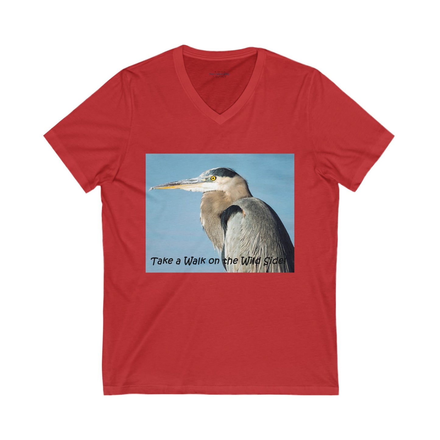 Stunning Great Blue Heron head study - V-Neck Tee-shirt