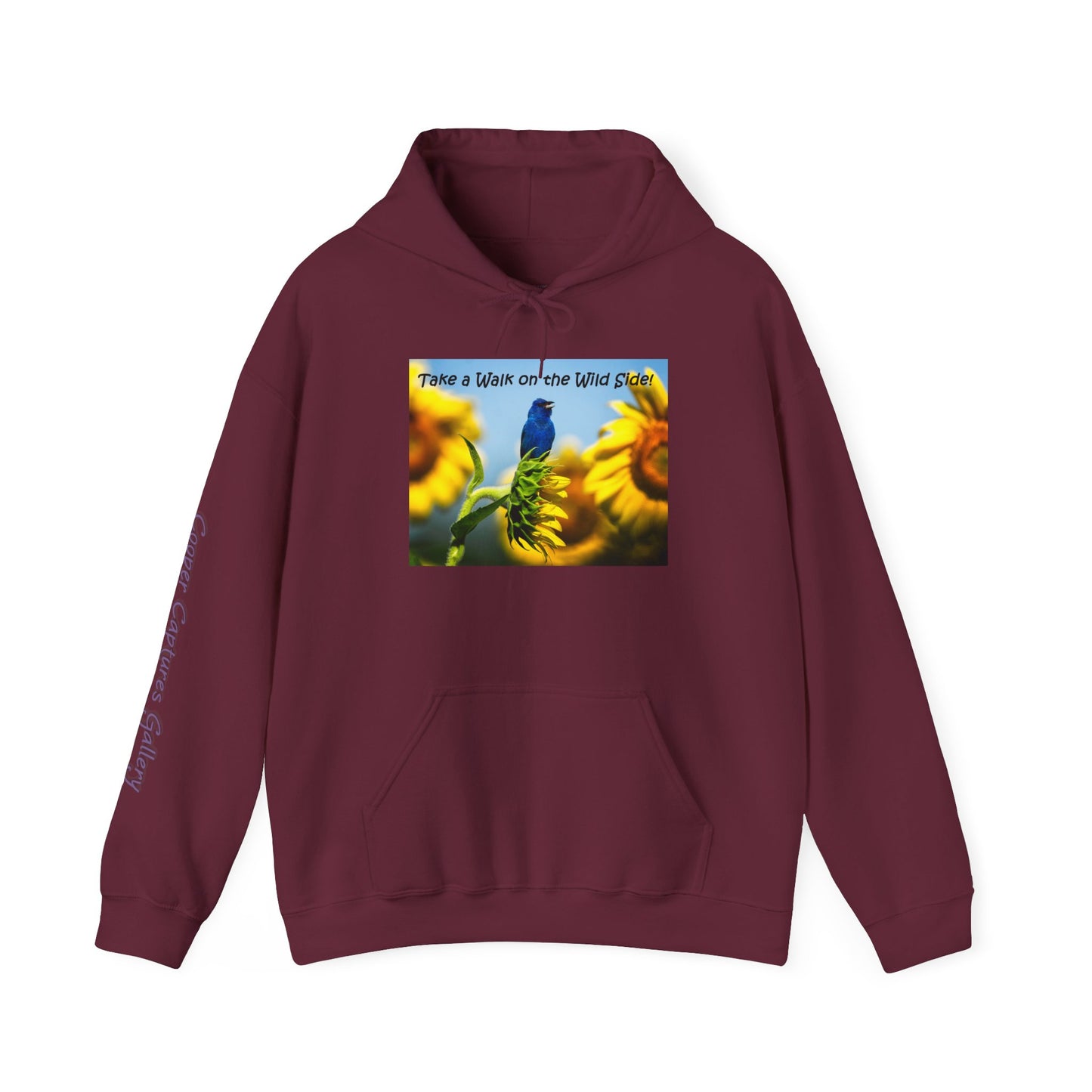 Indigo Bunting on sunflowers - Heavy Blend™ Hooded Sweatshirt
