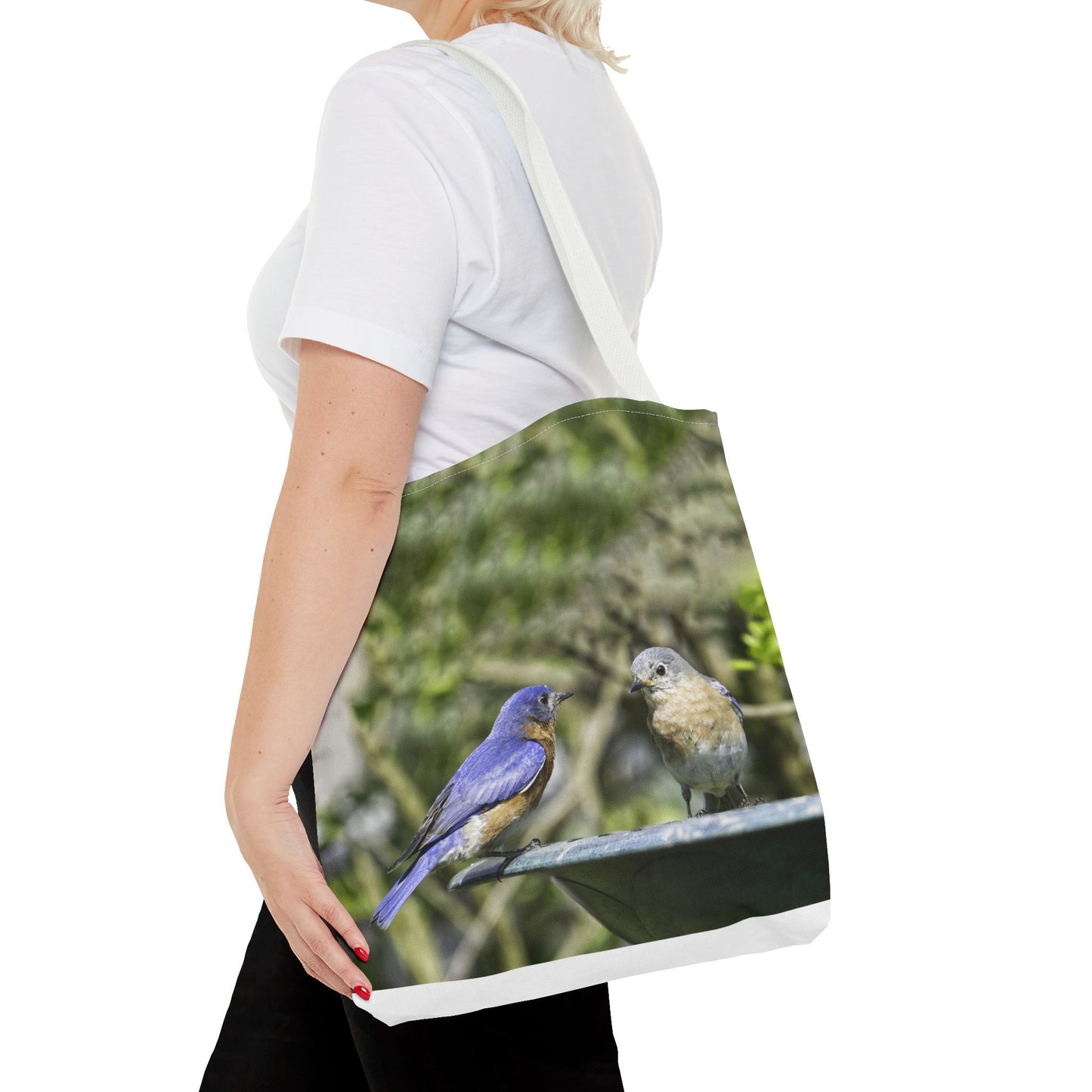 Bluebirds Tote Bag - Nature-Inspired Eco-Friendly Shopping Bag