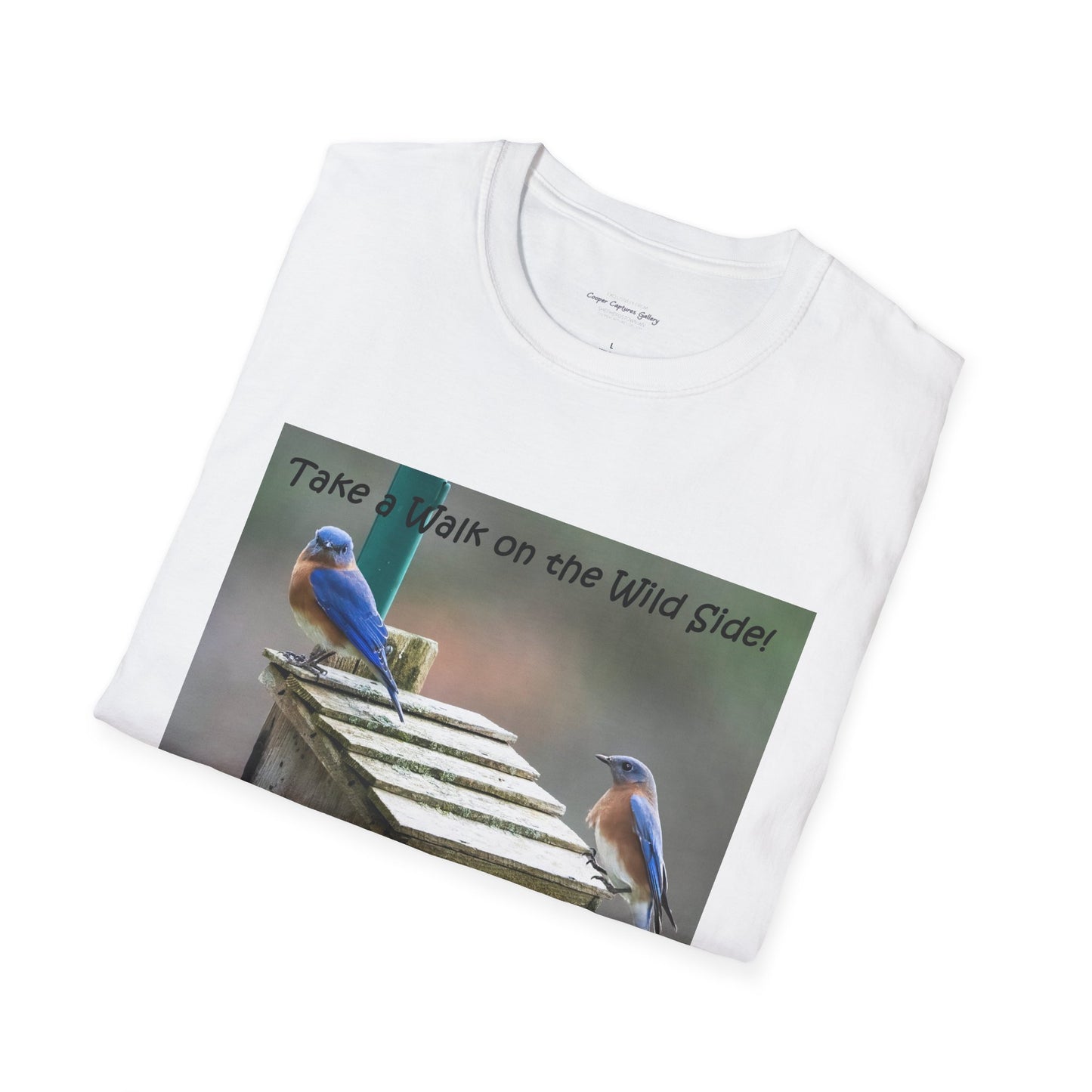 Bluebirds looking at real estate - T-shirt