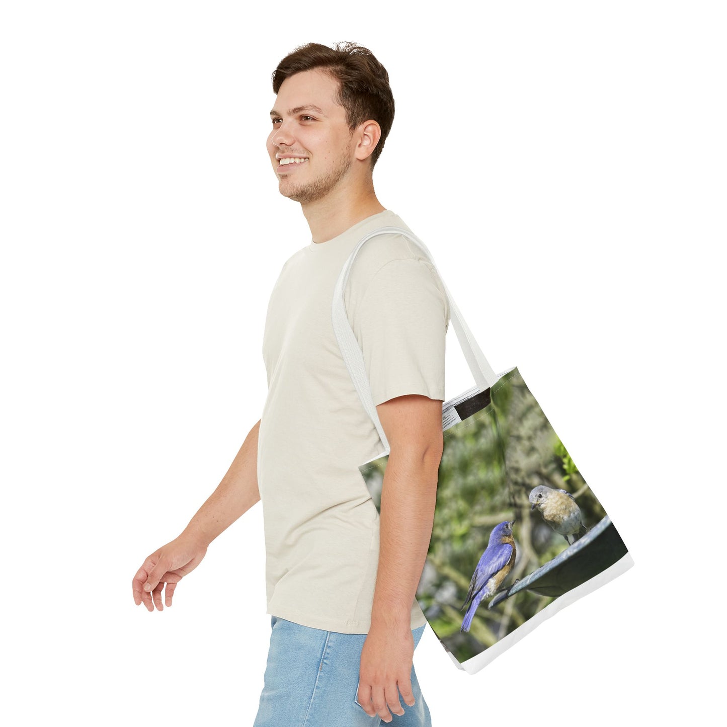 Bluebirds Tote Bag - Nature-Inspired Eco-Friendly Shopping Bag