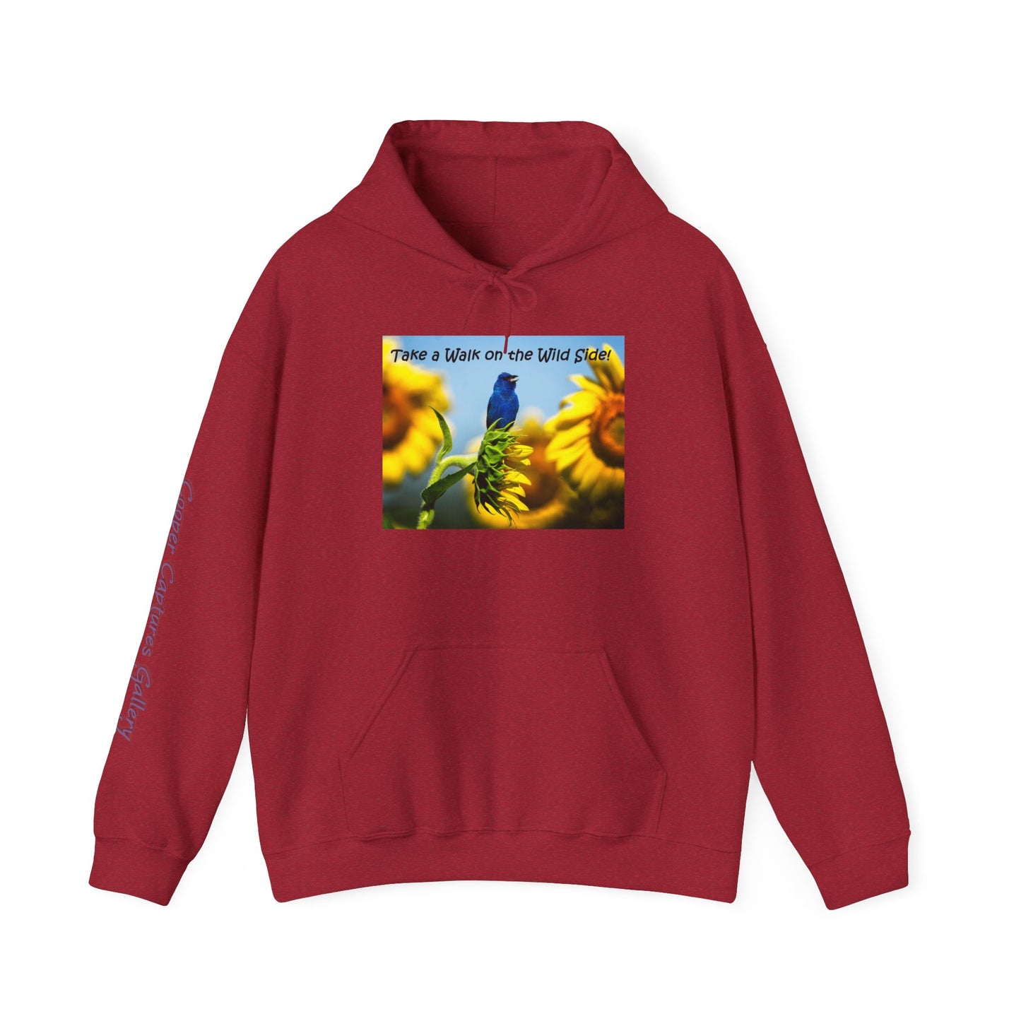 Indigo Bunting on sunflowers - Heavy Blend™ Hooded Sweatshirt