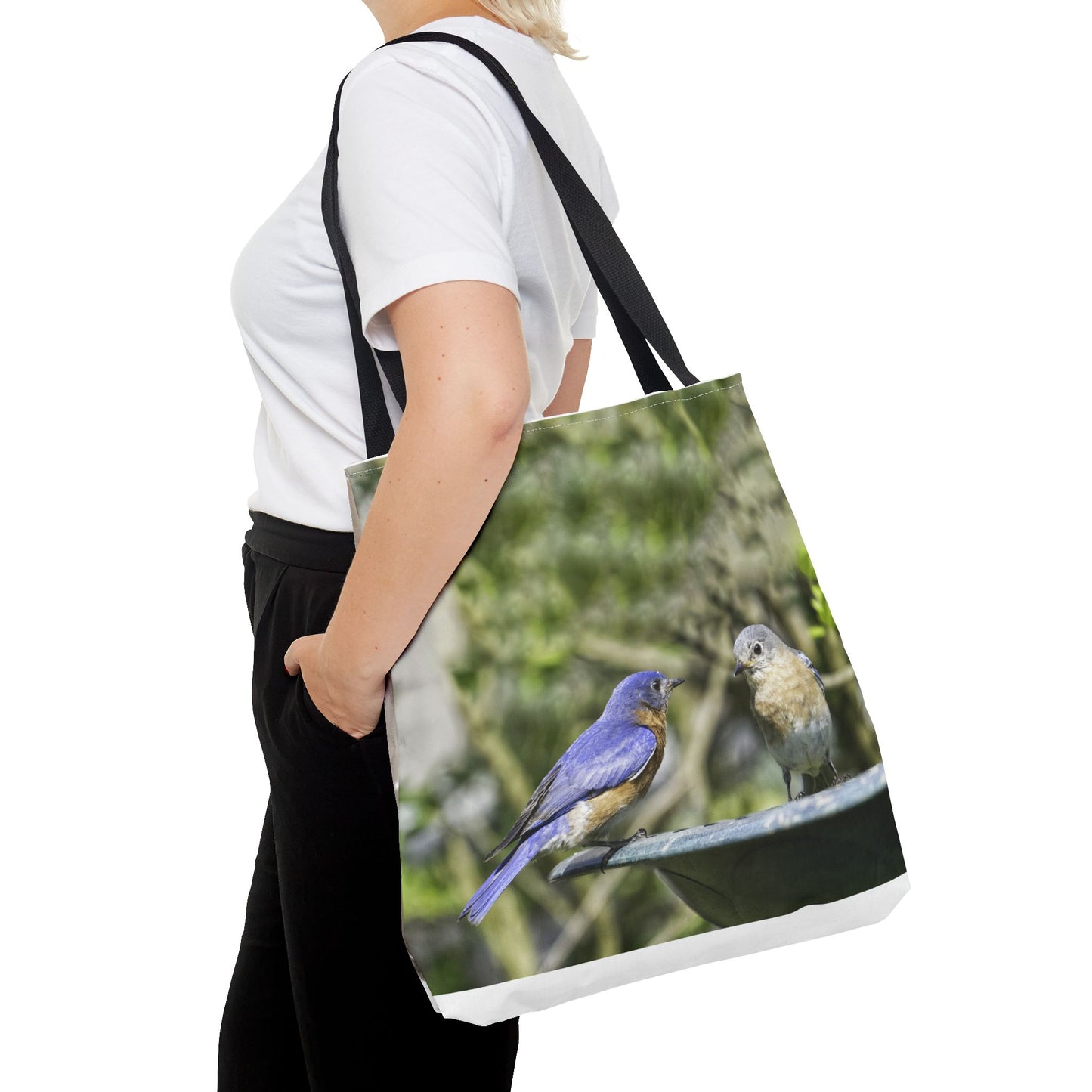 Bluebirds Tote Bag - Nature-Inspired Eco-Friendly Shopping Bag