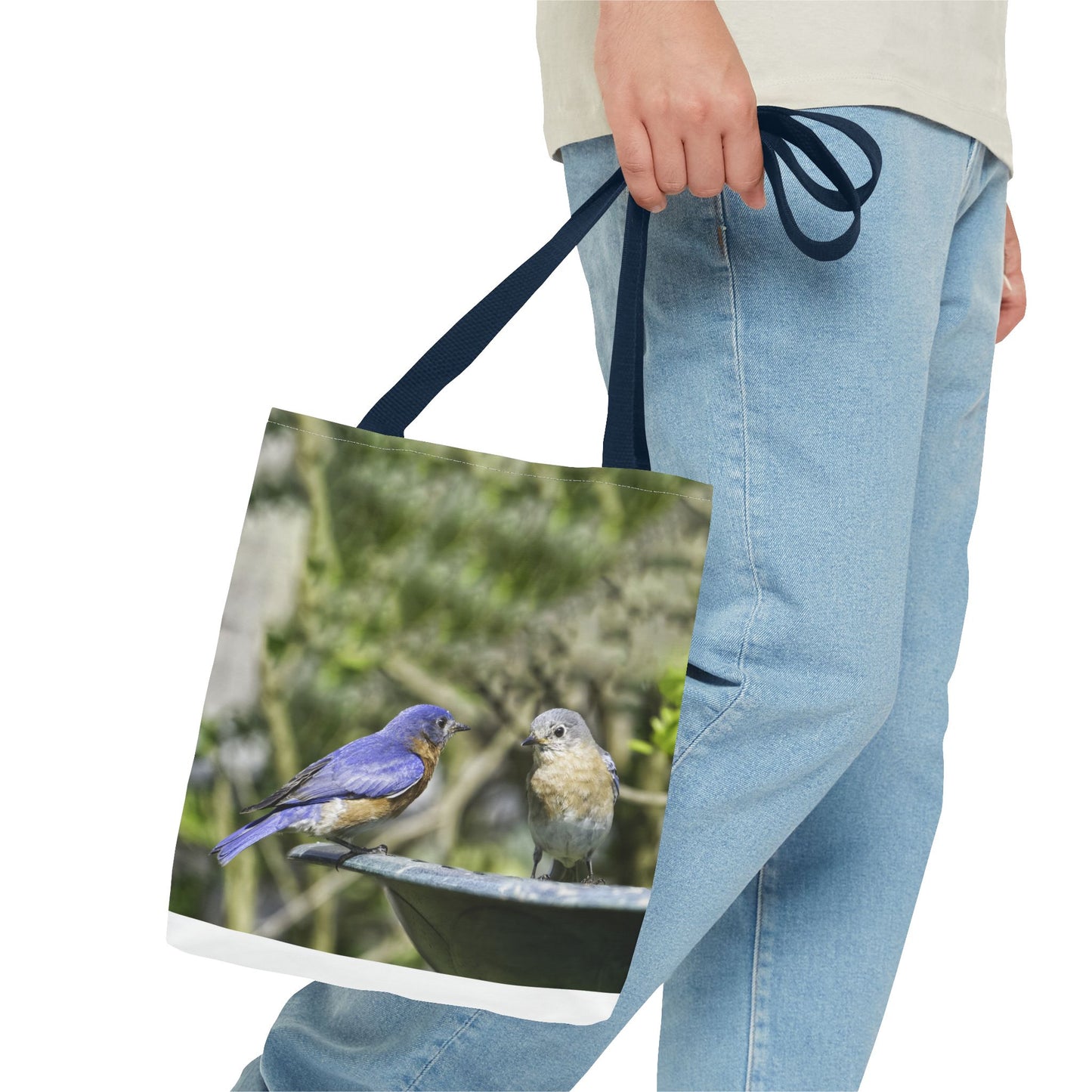 Bluebirds Tote Bag - Nature-Inspired Eco-Friendly Shopping Bag