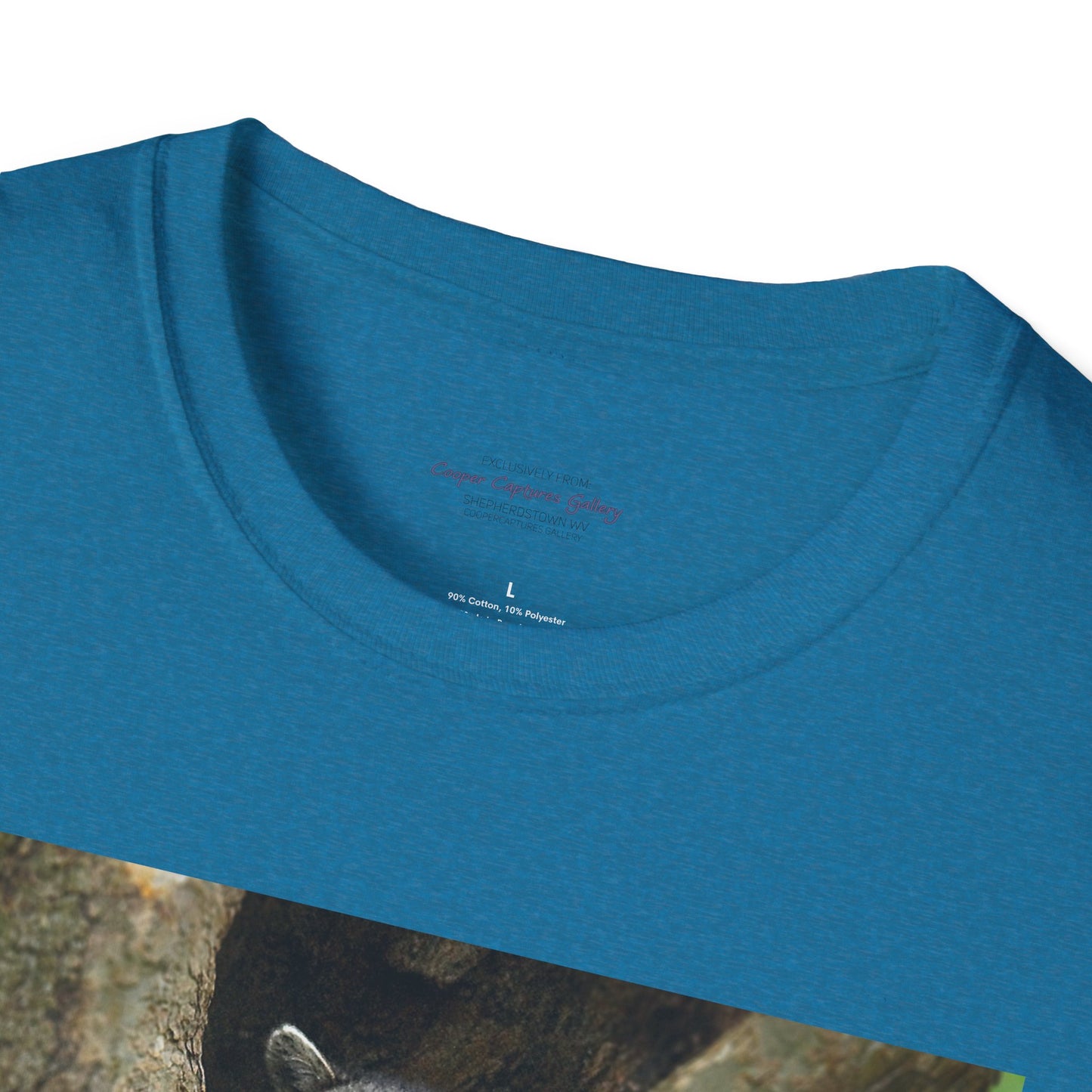 Playful raccoon in a tree hole with "Private Property" sign - T-shirt