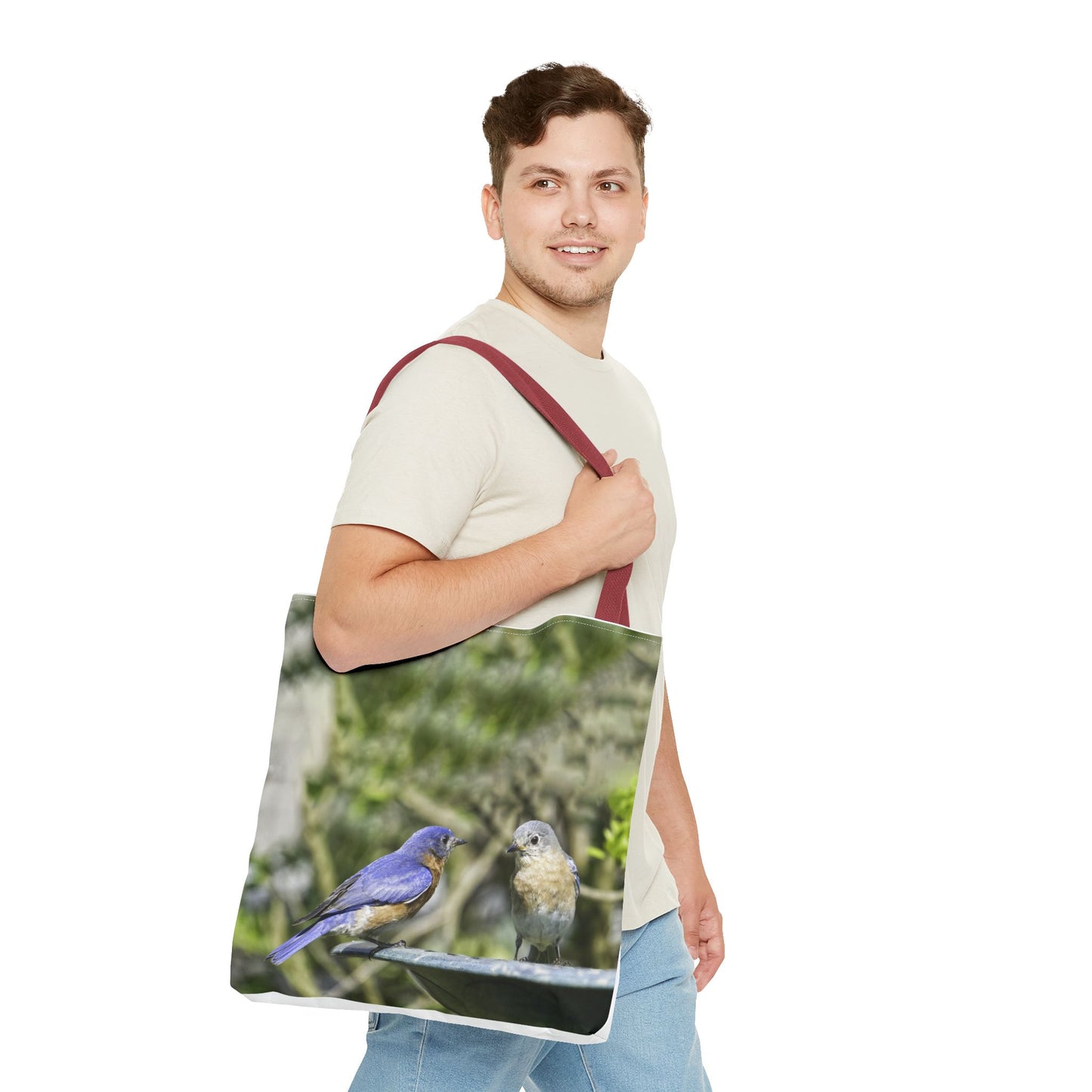Bluebirds Tote Bag - Nature-Inspired Eco-Friendly Shopping Bag