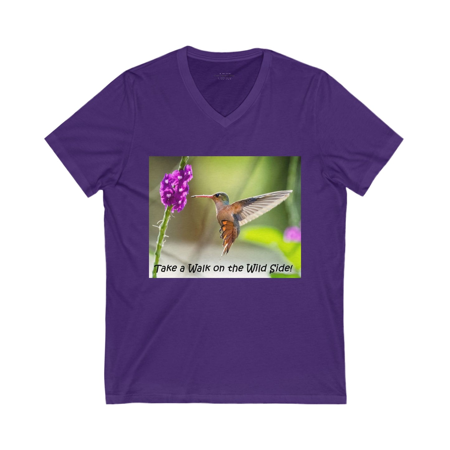 Costa Rican Rufous-Tailed Hummingbird sipping from a flower - V-Neck Tee-Shirt