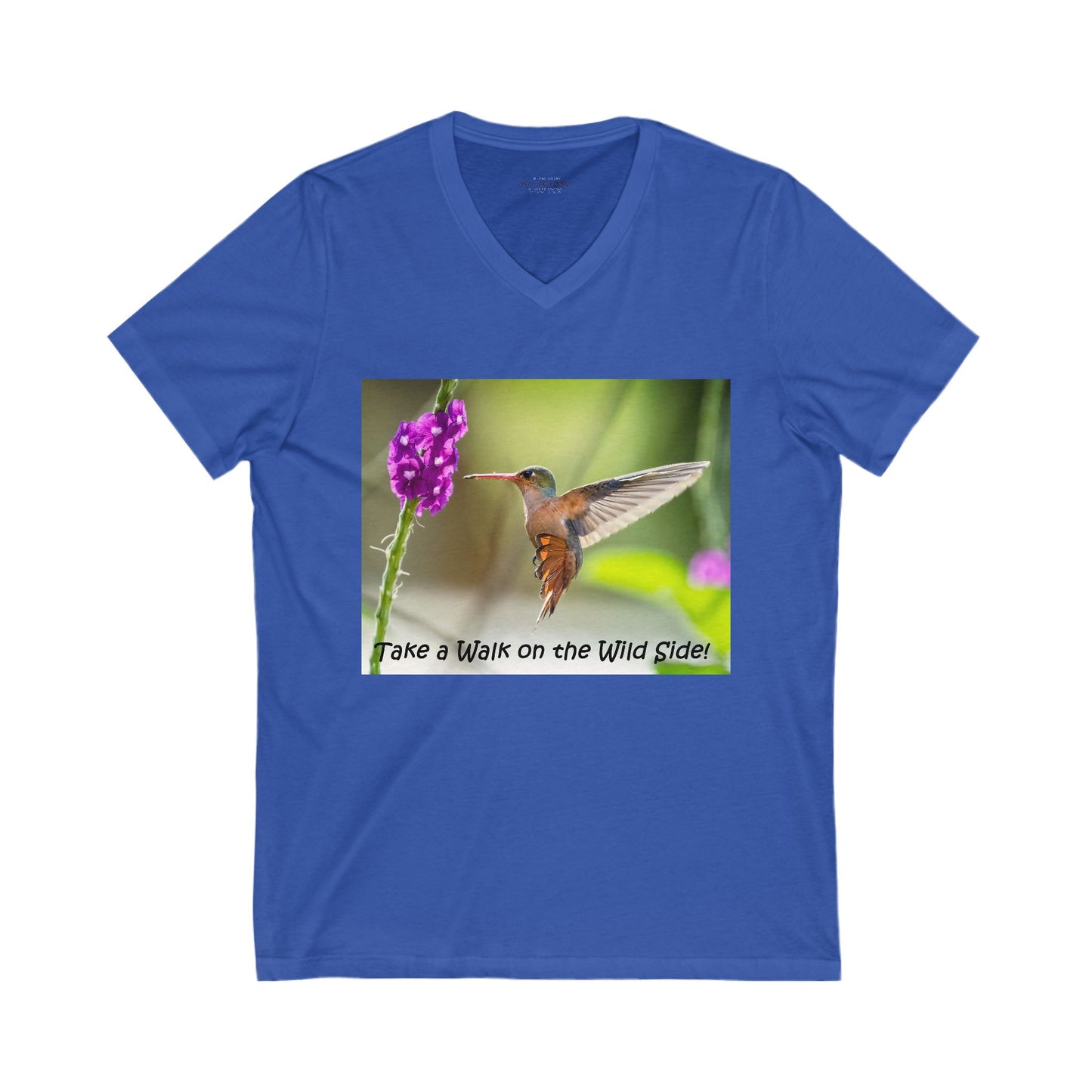 Costa Rican Rufous-Tailed Hummingbird sipping from a flower - V-Neck Tee-Shirt