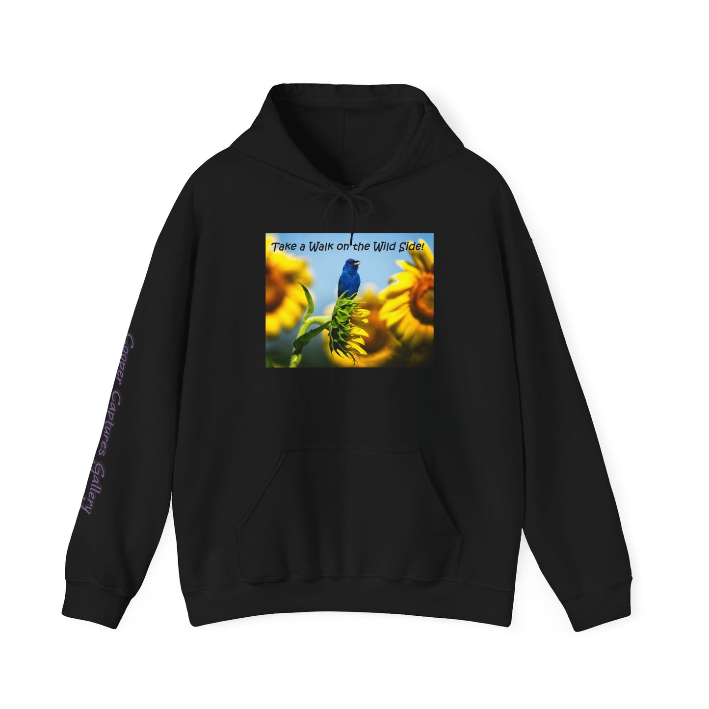 Indigo Bunting on sunflowers - Heavy Blend™ Hooded Sweatshirt