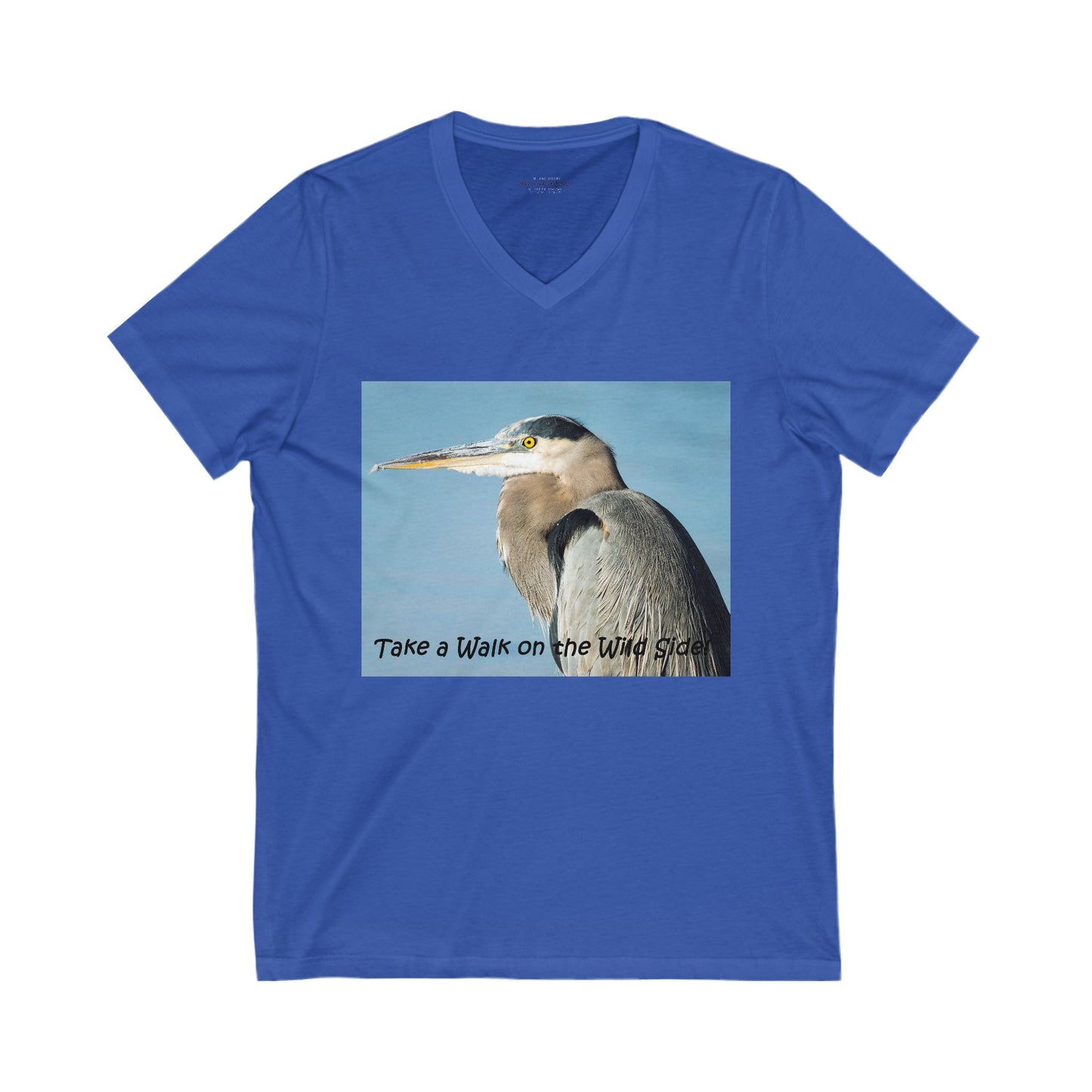 Stunning Great Blue Heron head study - V-Neck Tee-shirt