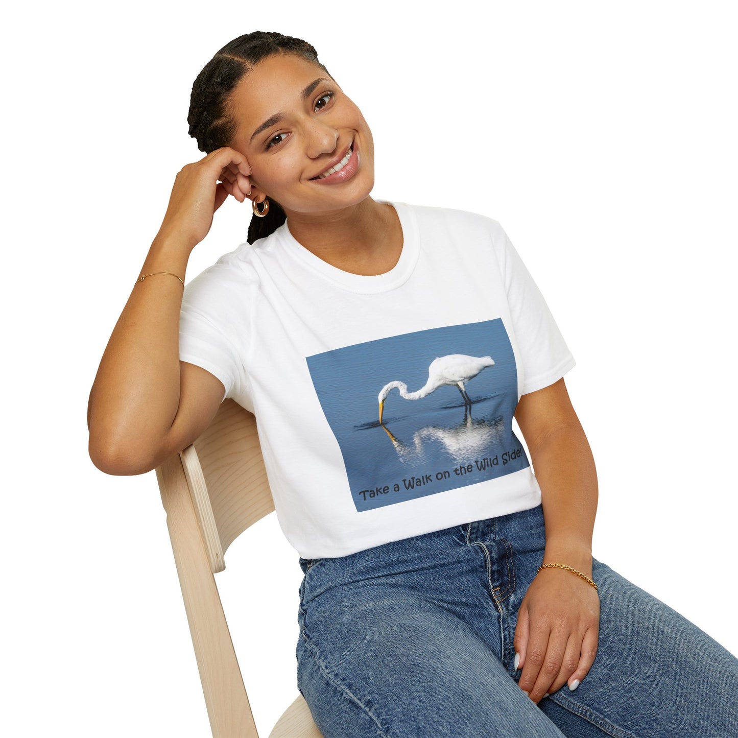 Regal Egret fishing for food - T-shirt