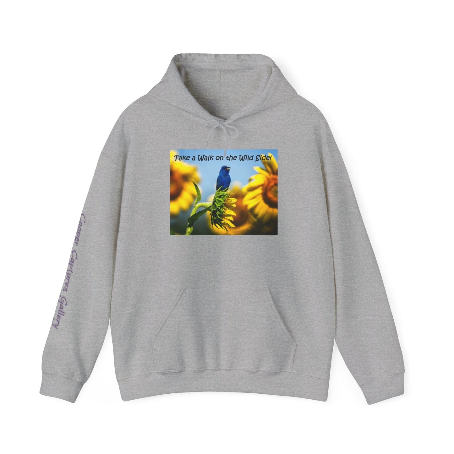 Indigo Bunting on sunflowers - Heavy Blend™ Hooded Sweatshirt