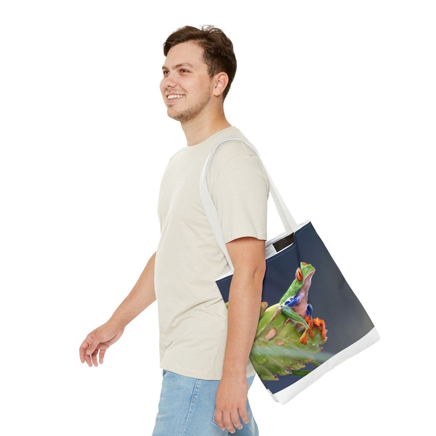 Colorful Frog Tote Bag - Eco-Friendly Wildlife Lover's Accessory