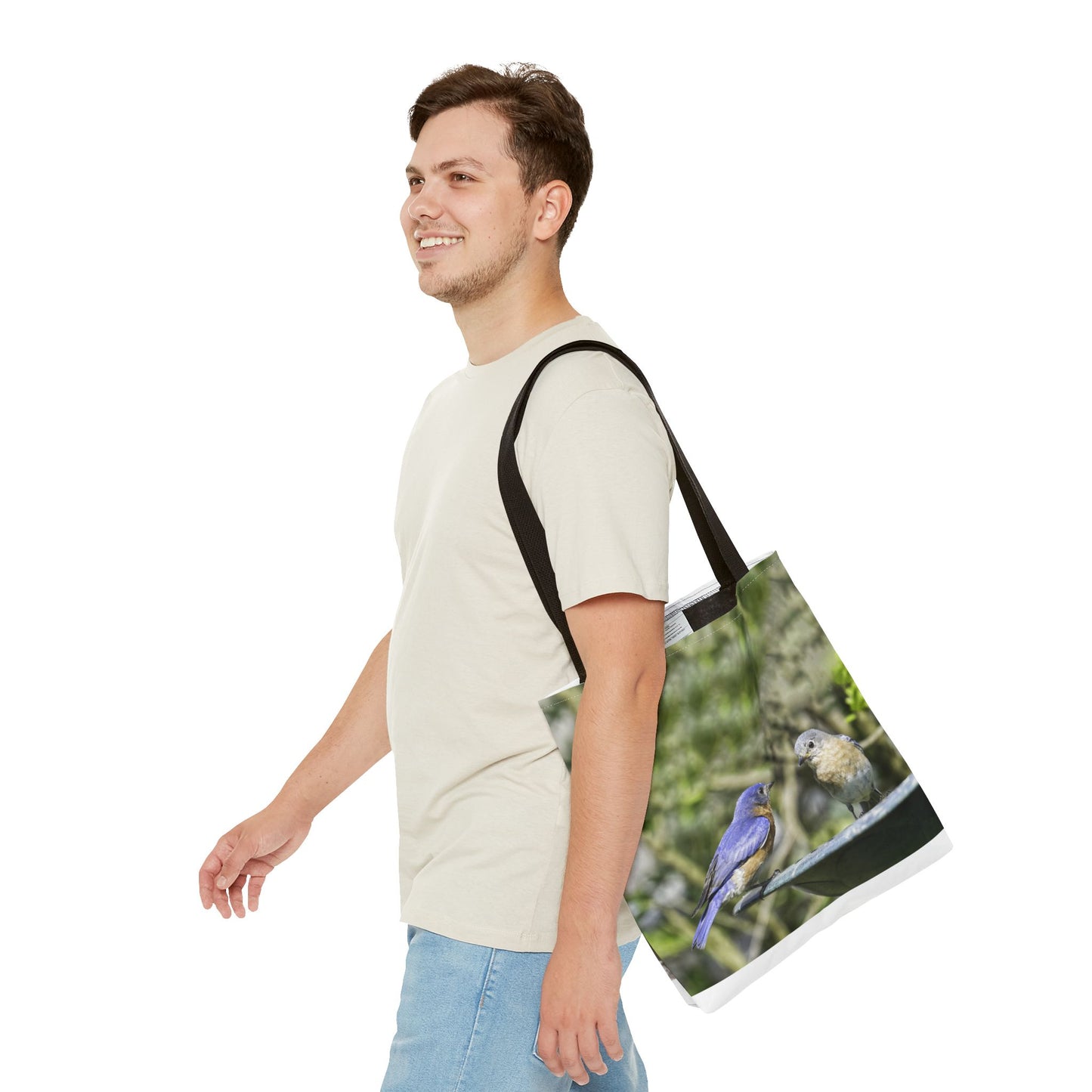Bluebirds Tote Bag - Nature-Inspired Eco-Friendly Shopping Bag