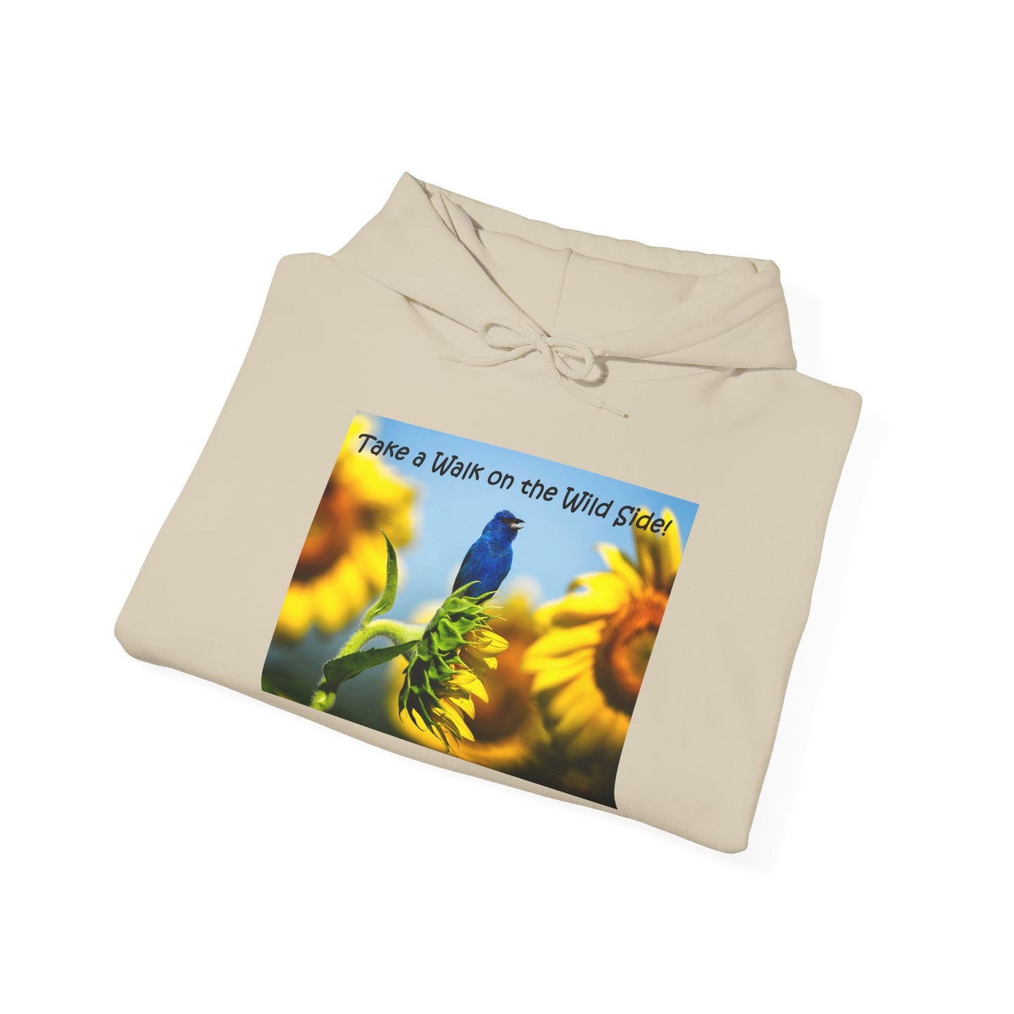 Indigo Bunting on sunflowers - Heavy Blend™ Hooded Sweatshirt