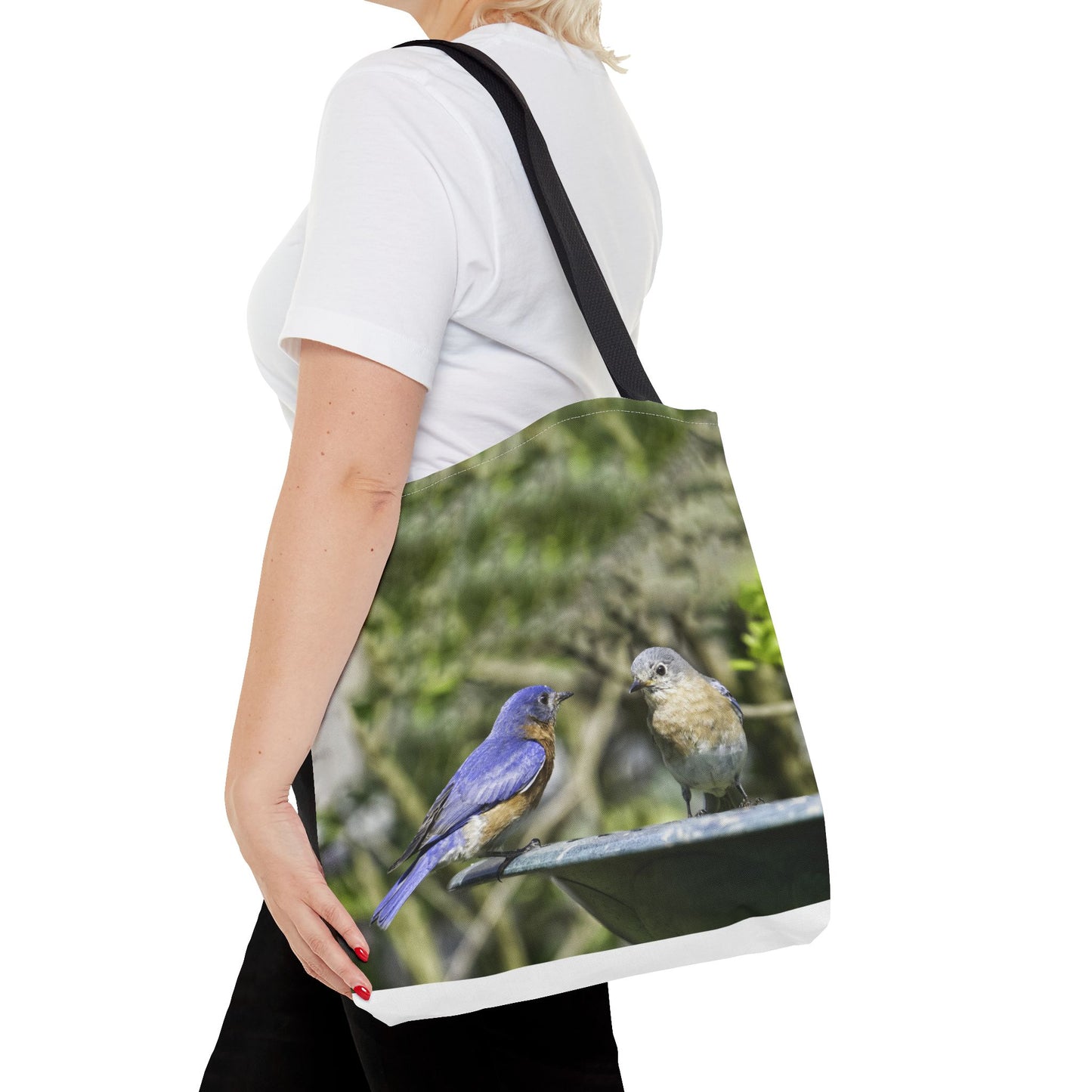 Bluebirds Tote Bag - Nature-Inspired Eco-Friendly Shopping Bag