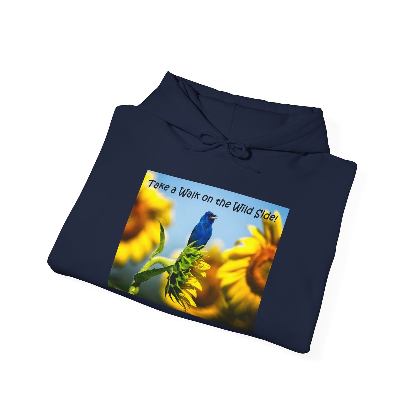 Indigo Bunting on sunflowers - Heavy Blend™ Hooded Sweatshirt