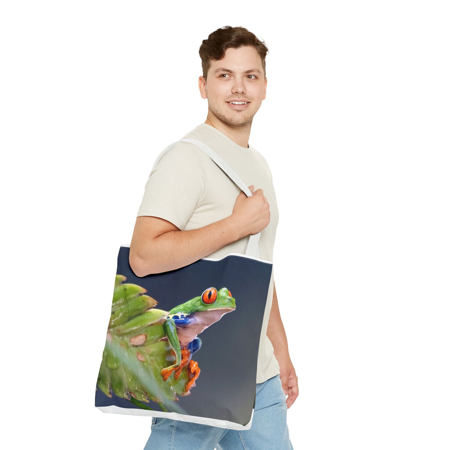 Colorful Frog Tote Bag - Eco-Friendly Wildlife Lover's Accessory