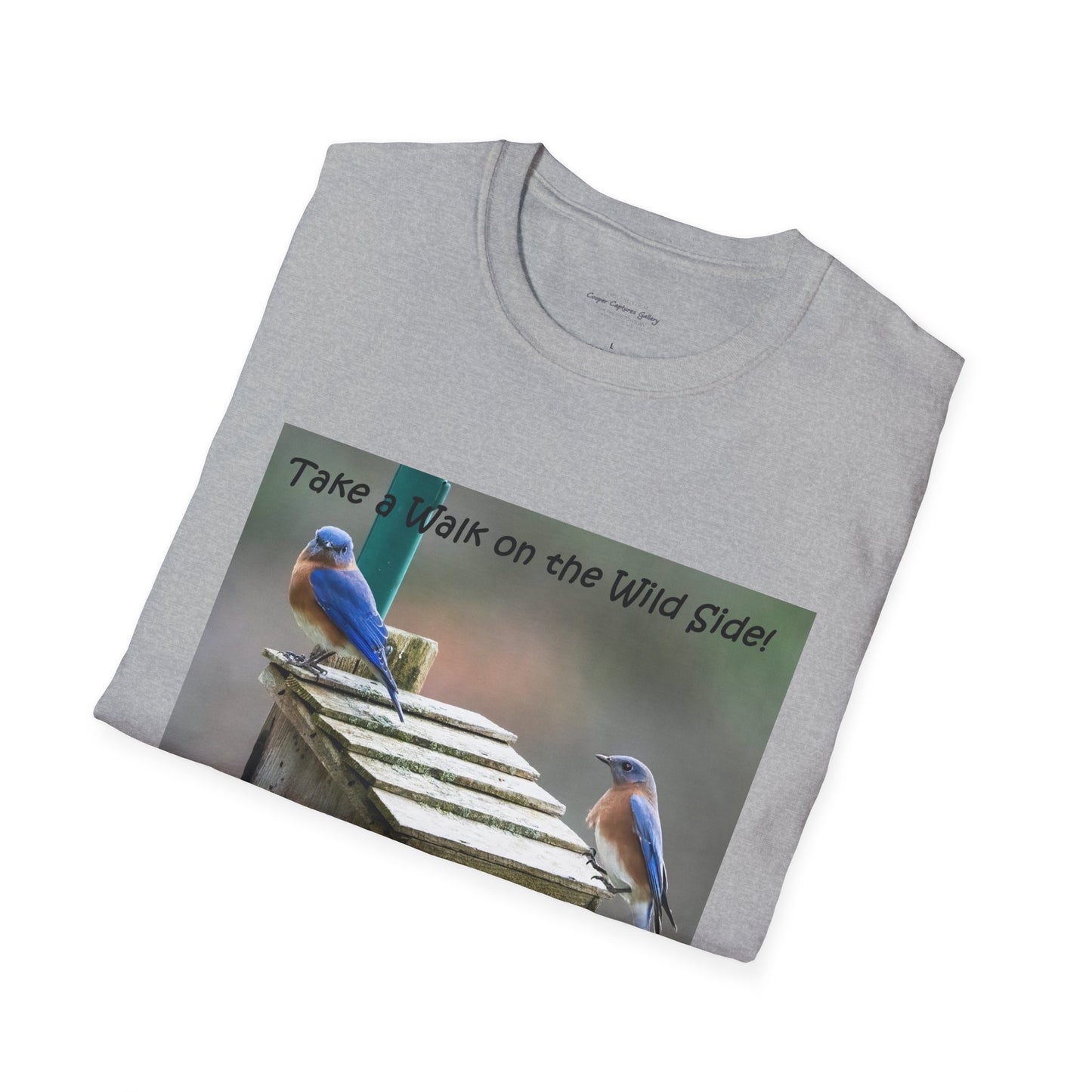 Bluebirds looking at real estate - T-shirt