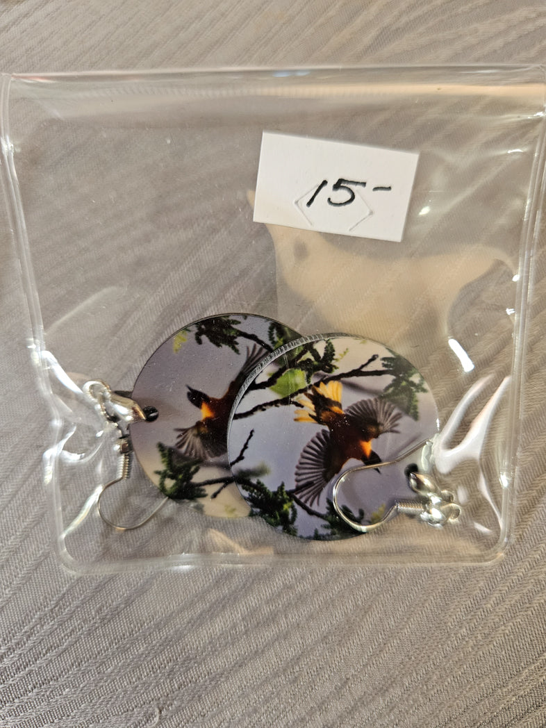 Earrings, Baltimore Oriole