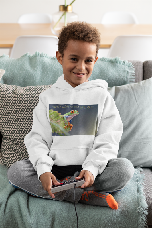 Costa Rican Red-Eyed Tree Frog in a leaf - Heavy Blend™ Hooded Sweatshirt