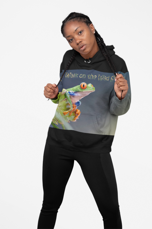 Costa Rican Red-Eyed Tree Frog in a leaf - Heavy Blend™ Hooded Sweatshirt