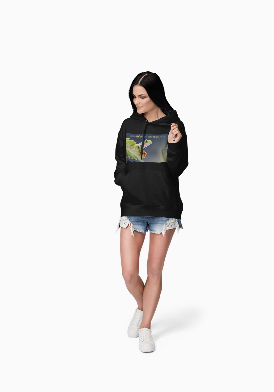 Costa Rican Red-Eyed Tree Frog in a leaf - Heavy Blend™ Hooded Sweatshirt