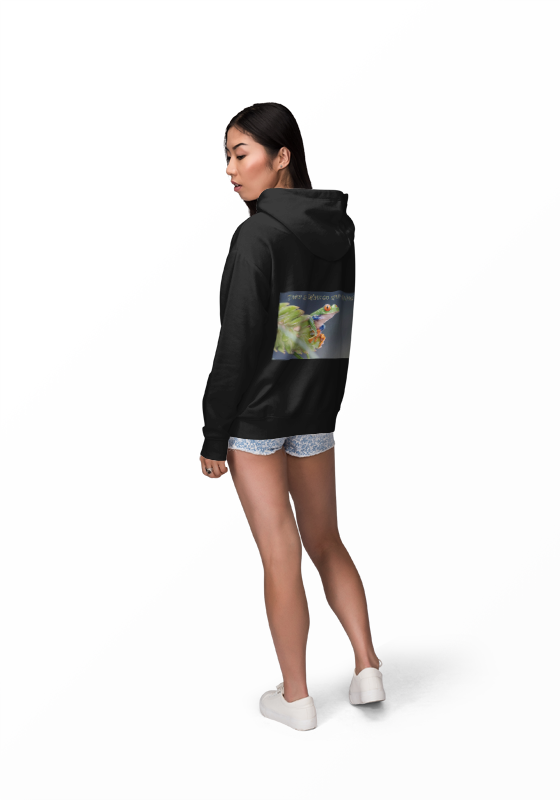 Costa Rican Red-Eyed Tree Frog in a leaf - Heavy Blend™ Hooded Sweatshirt