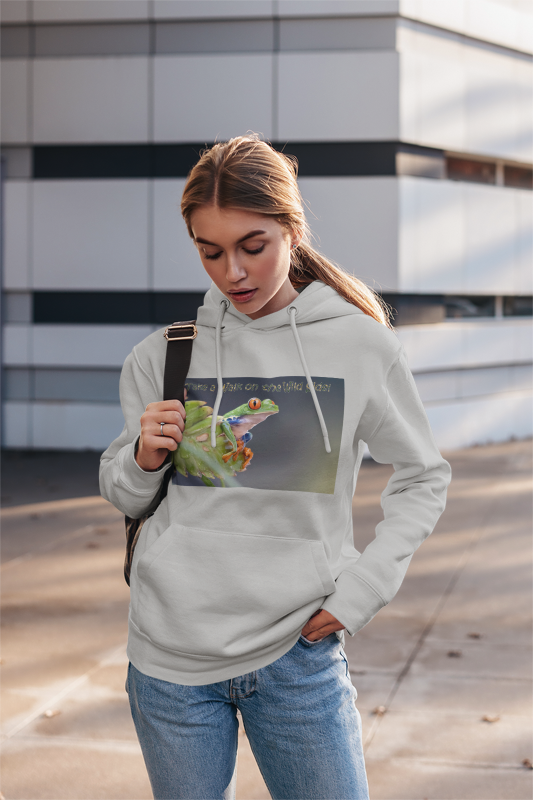 Costa Rican Red-Eyed Tree Frog in a leaf - Heavy Blend™ Hooded Sweatshirt