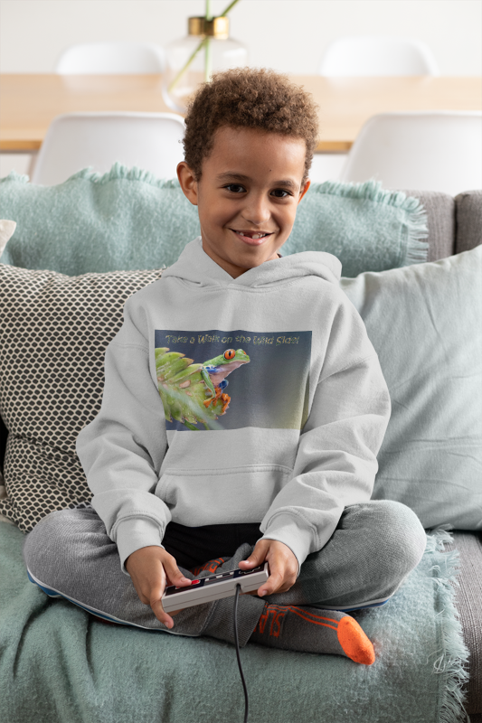 Costa Rican Red-Eyed Tree Frog in a leaf - Heavy Blend™ Hooded Sweatshirt