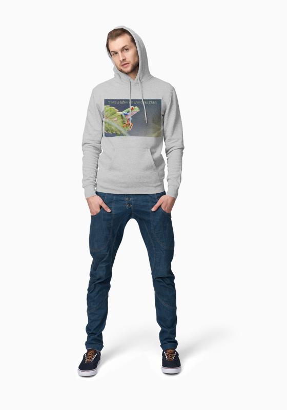 Costa Rican Red-Eyed Tree Frog in a leaf - Heavy Blend™ Hooded Sweatshirt
