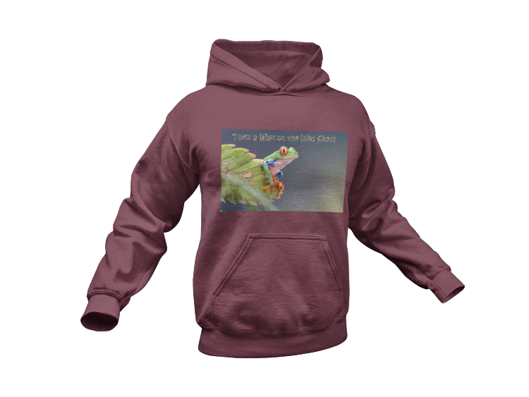 Costa Rican Red-Eyed Tree Frog in a leaf - Heavy Blend™ Hooded Sweatshirt