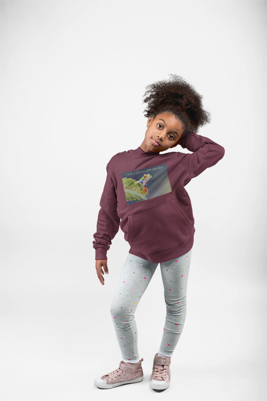Costa Rican Red-Eyed Tree Frog in a leaf - Heavy Blend™ Hooded Sweatshirt