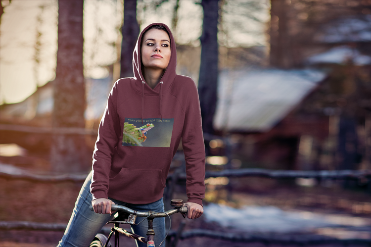Costa Rican Red-Eyed Tree Frog in a leaf - Heavy Blend™ Hooded Sweatshirt